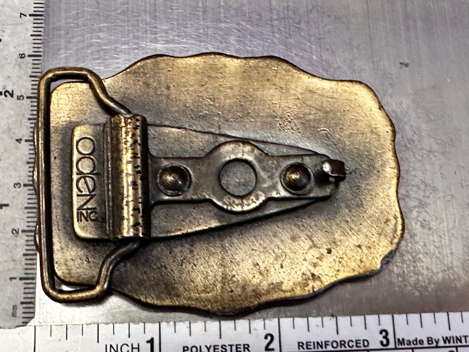 1970s DOUG Name - Custom Brass Tone Metal Oden USA Personalized Belt Buckle