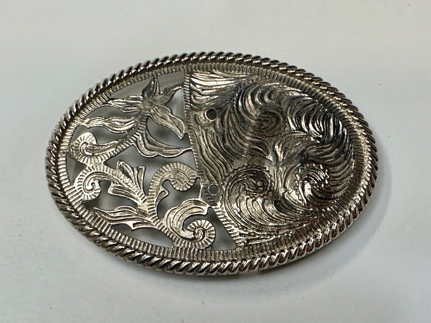 unique western flower swirl belt buckle for centerpiece project or to wear