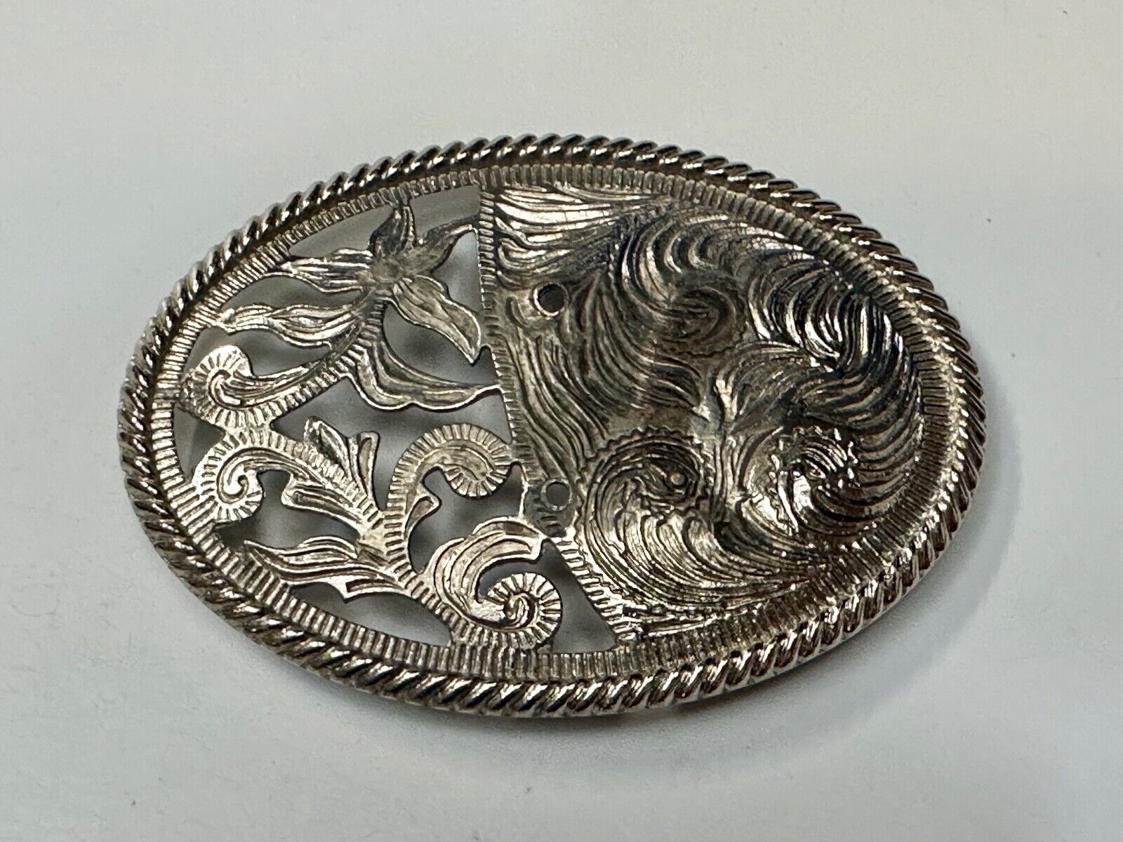 unique western flower swirl belt buckle for centerpiece project or to wear