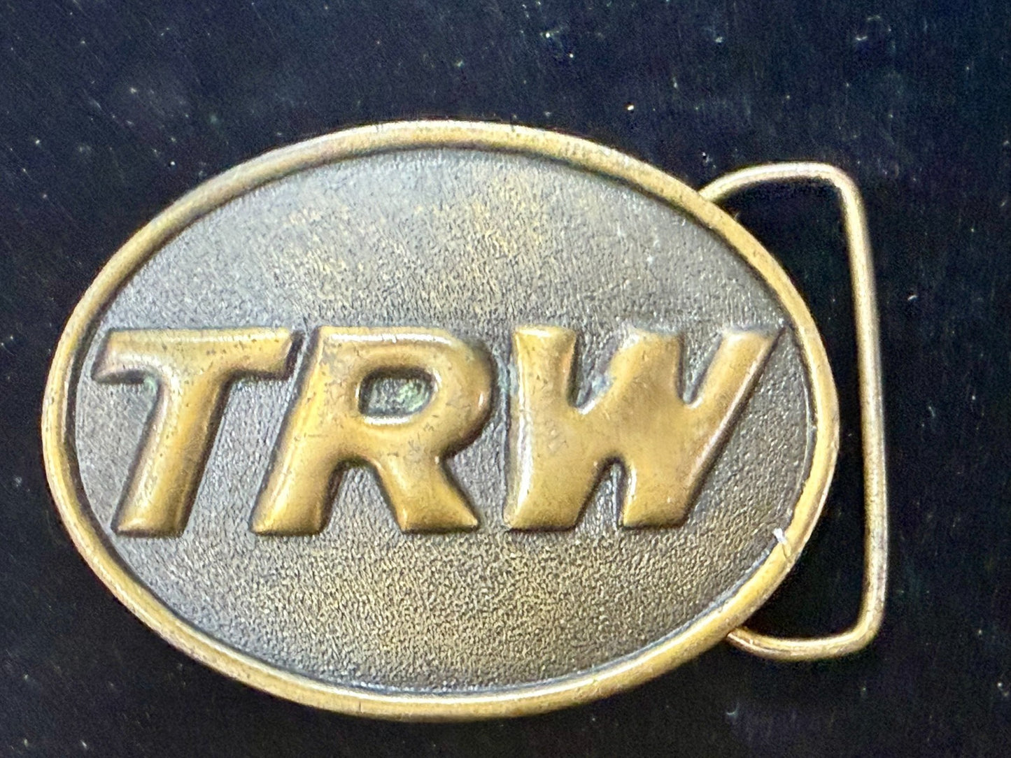 TRW Automotive Parts Advertising Promo Vintage Indiana Metal Craft Belt Buckle