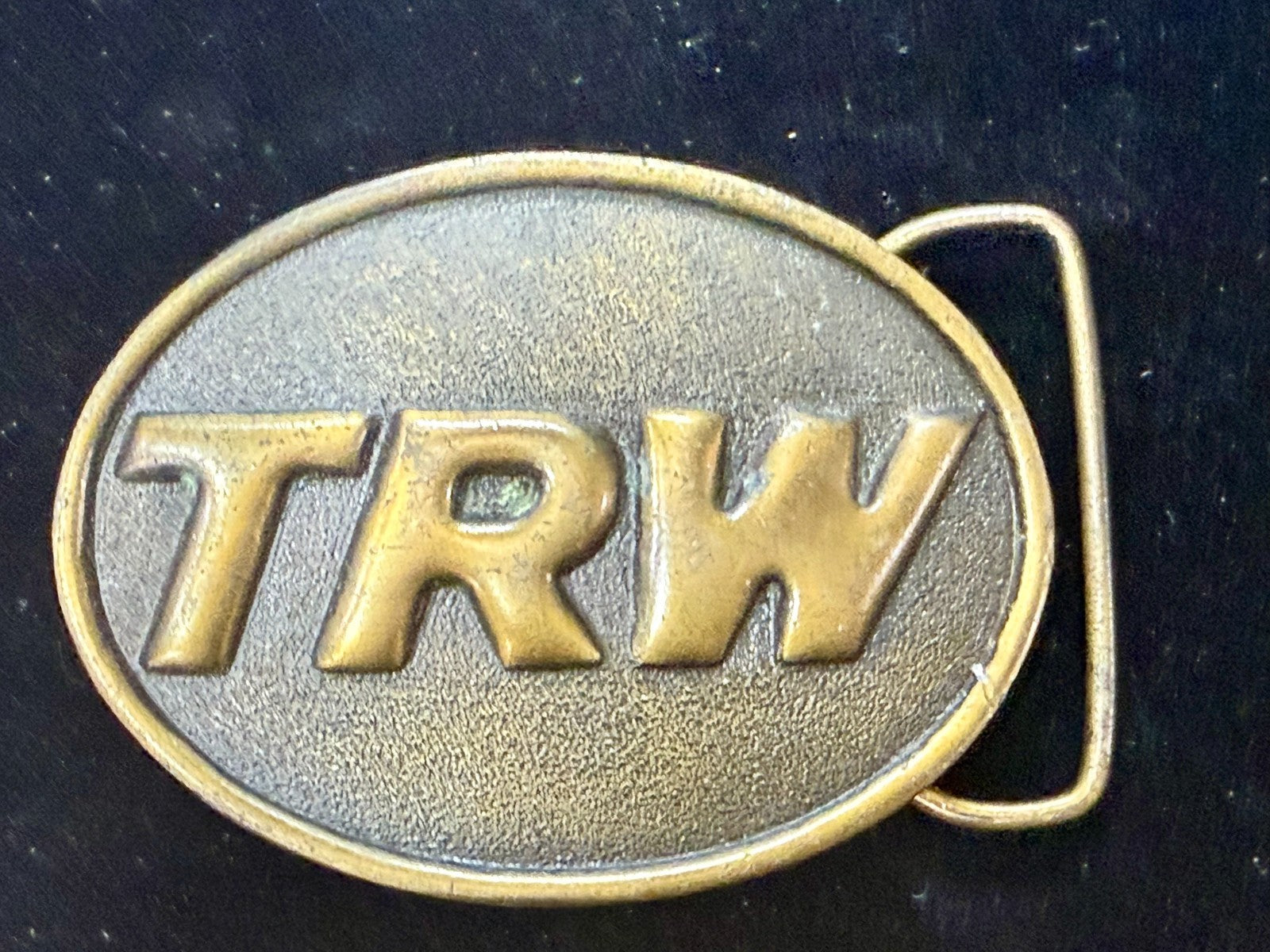 TRW Automotive Parts Advertising Promo Vintage Indiana Metal Craft Belt Buckle