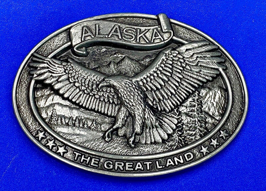 Alaska The Great Land American Bald Eagle Commemorative Belt Buckle