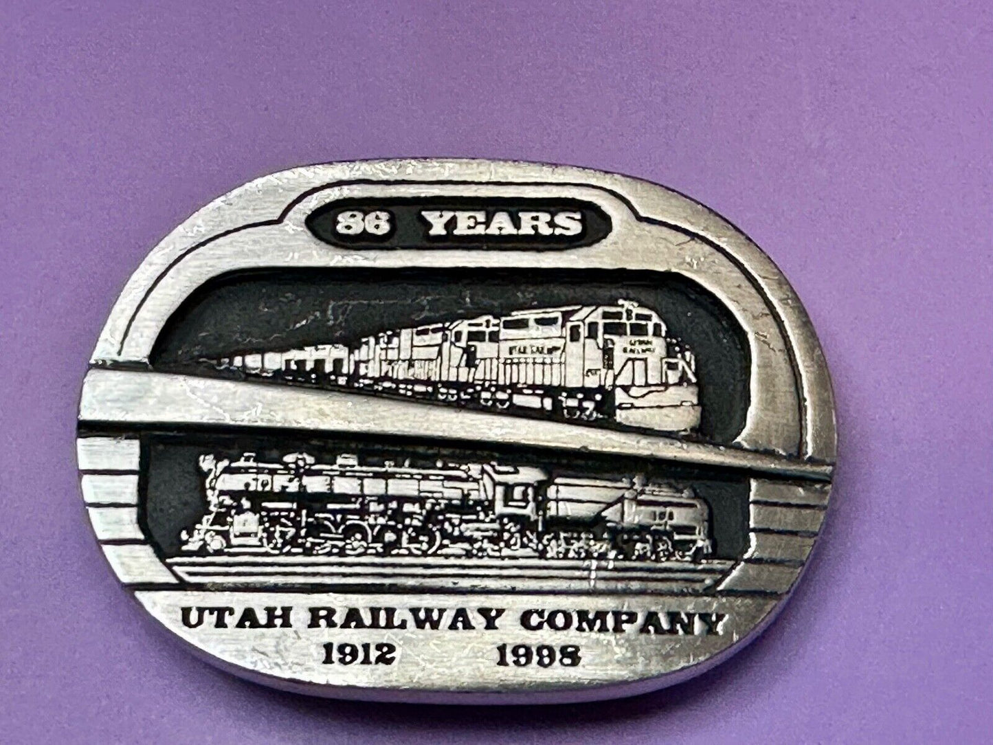 Utah Railway Company Vintage 1998 86 years Commemorative Gary Prazen Belt Buckle