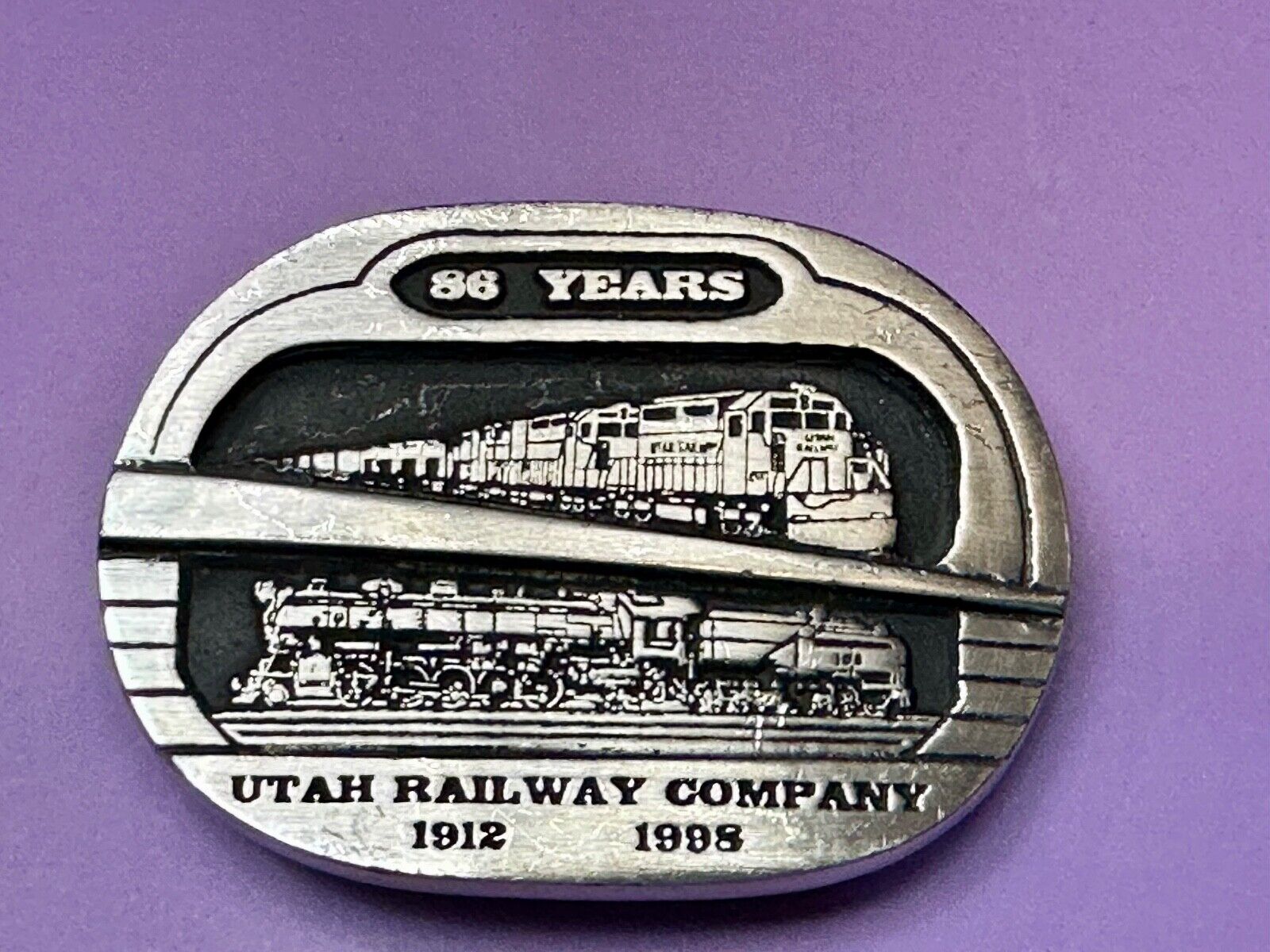 Utah Railway Company Vintage 1998 86 years Commemorative Gary Prazen Belt Buckle