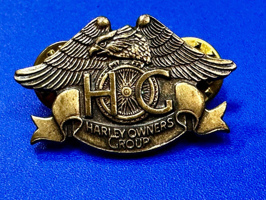 Vintage 1983 Harley Davidson Eagle Badge HOG Owners Group Jacket Vest Biker Pin
