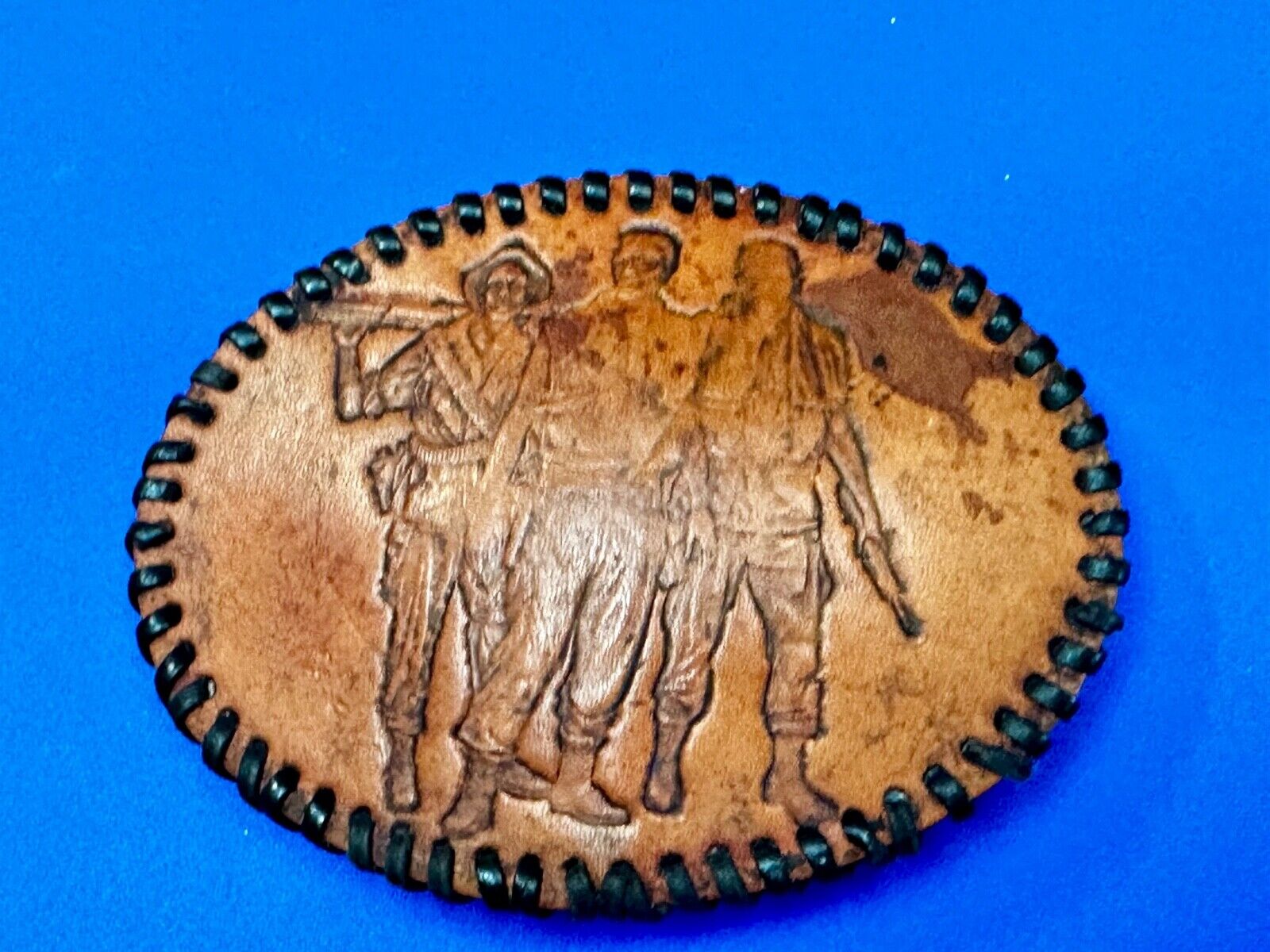 Vietnam War Memorial The Three Soldiers Statue Leather Vintage Belt Buckle