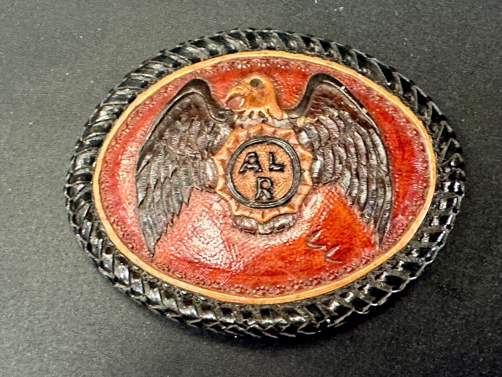 ALR American Legion Riders - Eagle Emblem on large leather belt buckle