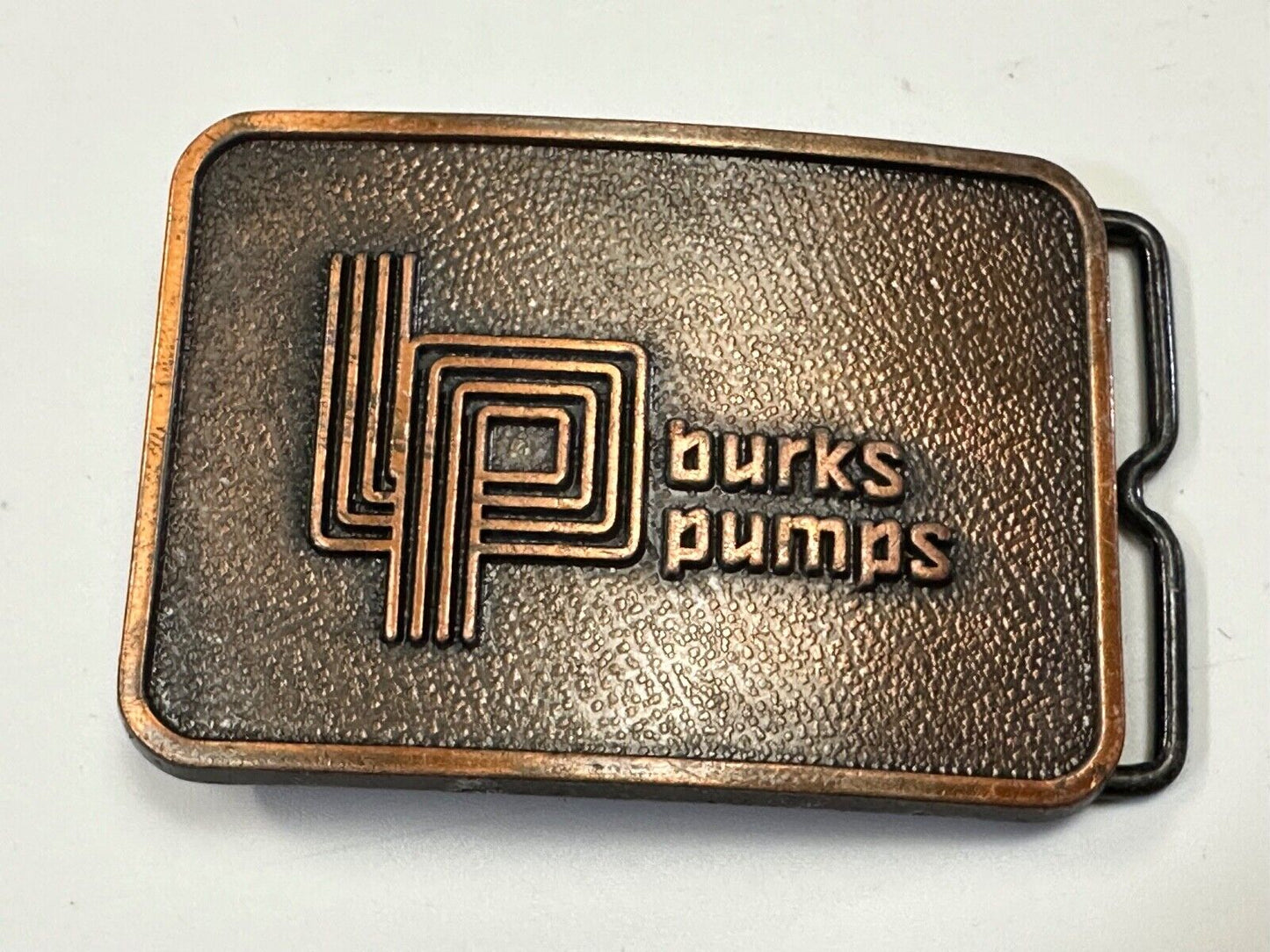 Vintage 1970's Burks Pumps Company Promotional Advertising belt buckle