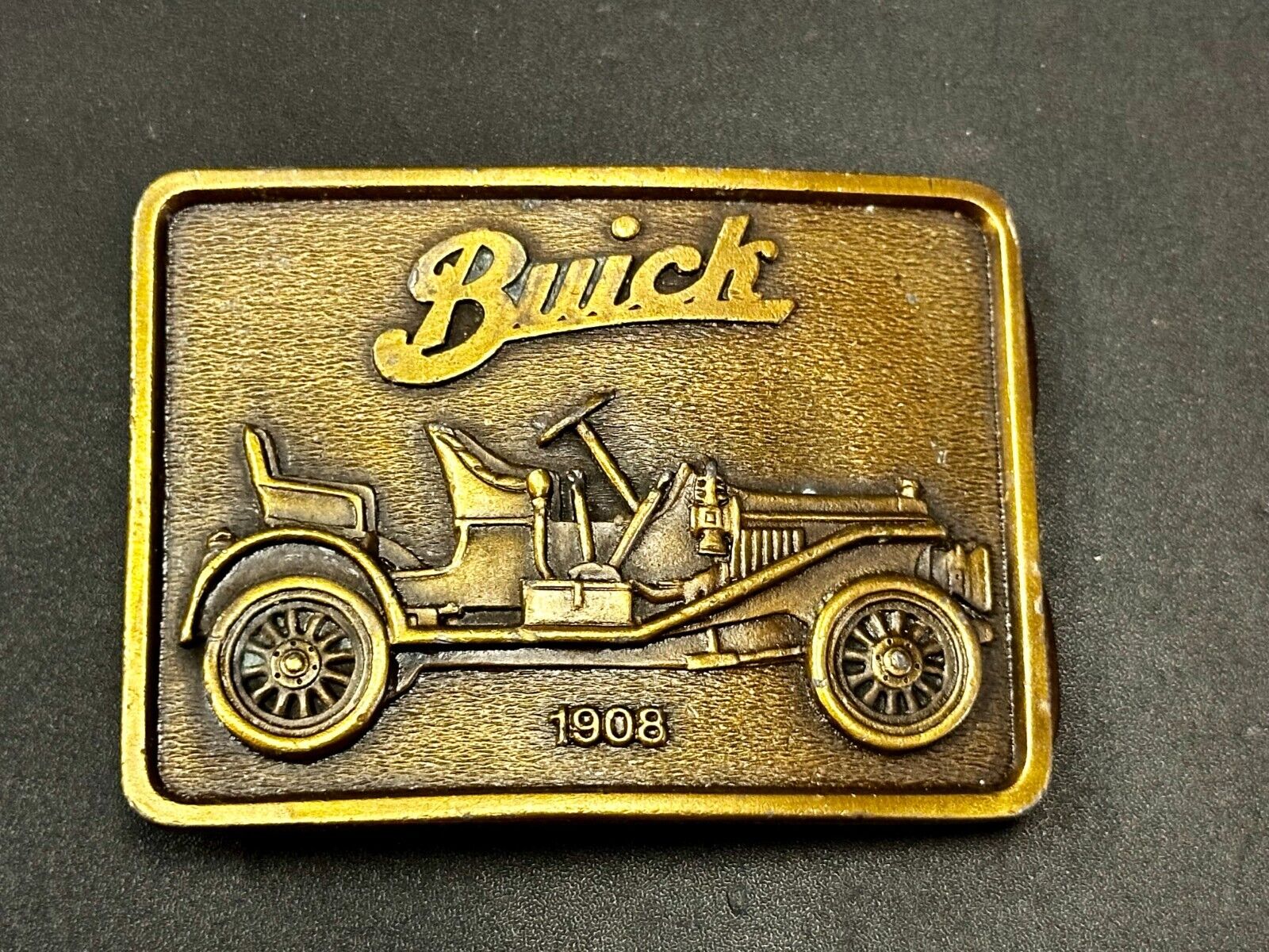 1908 BUICK Car Collectors Vintage 1975 Belt Buckle by Bergamot Brass Works