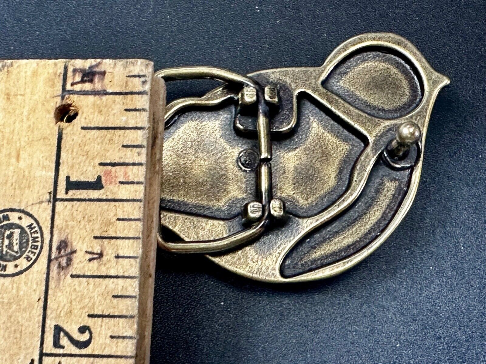 Bird Dove Shaped Cutout Figure Brass Tone Belt Buckle by Relic