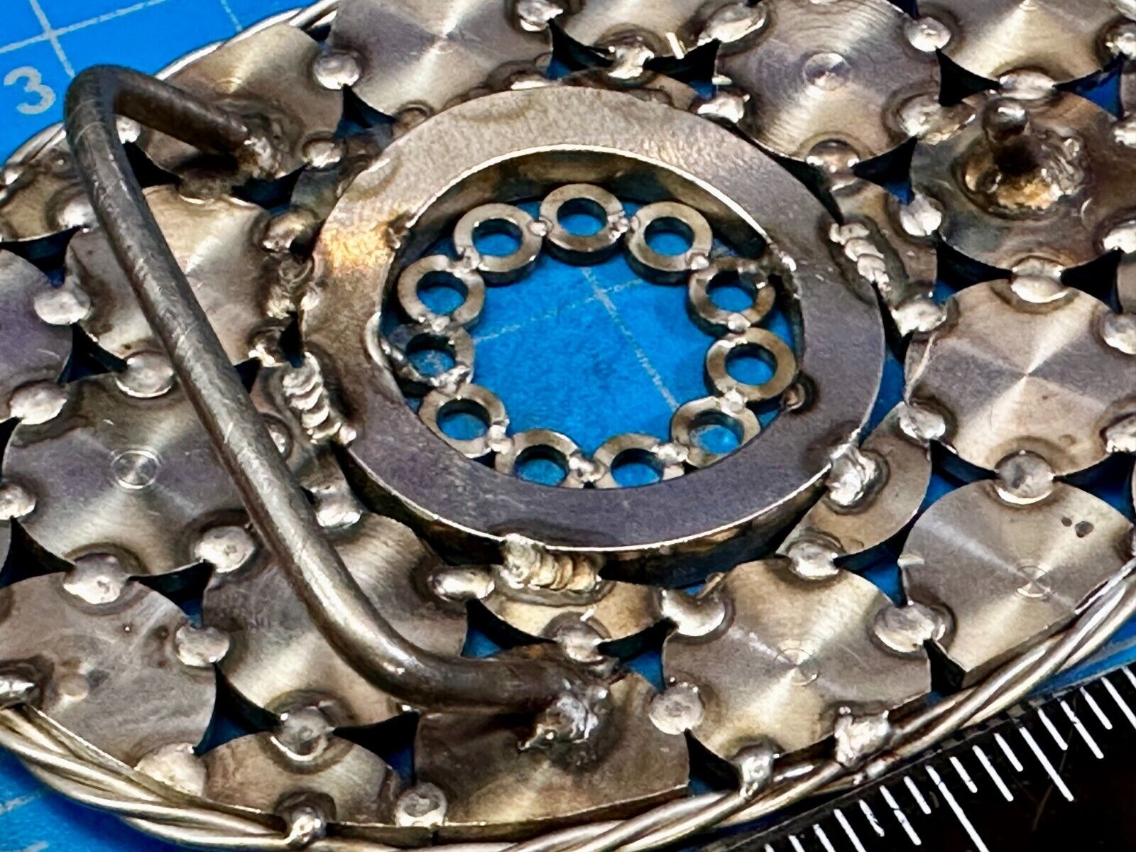 Unique Welder Machine Shop Folk Industrial Art Quality Artisan Oval Belt Buckle