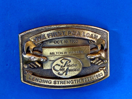 The First Pca Loan Belt Buckle - Lending And Strength Production Credit Assn.