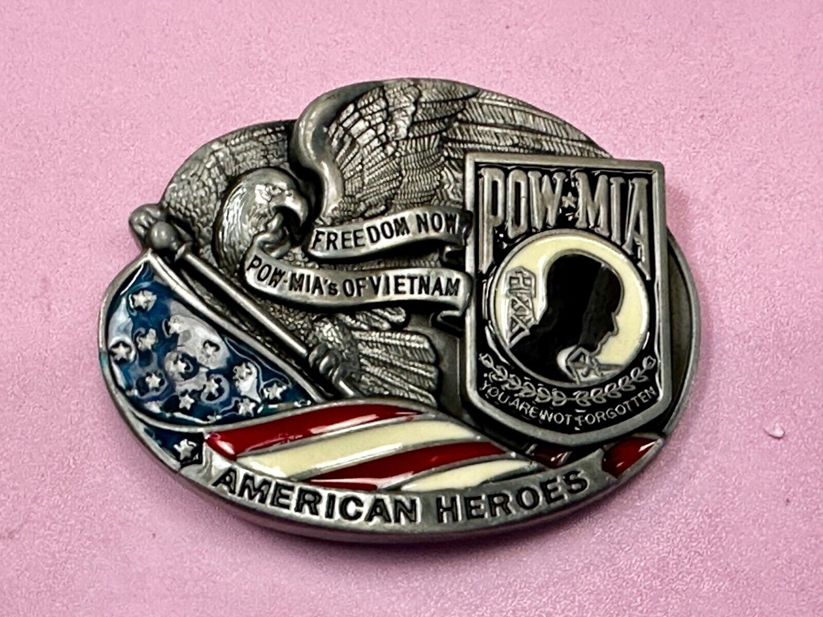 Americas Heroes Freedom Now POW MIA Prisoners of war MIA in Vietnam Belt Buckle