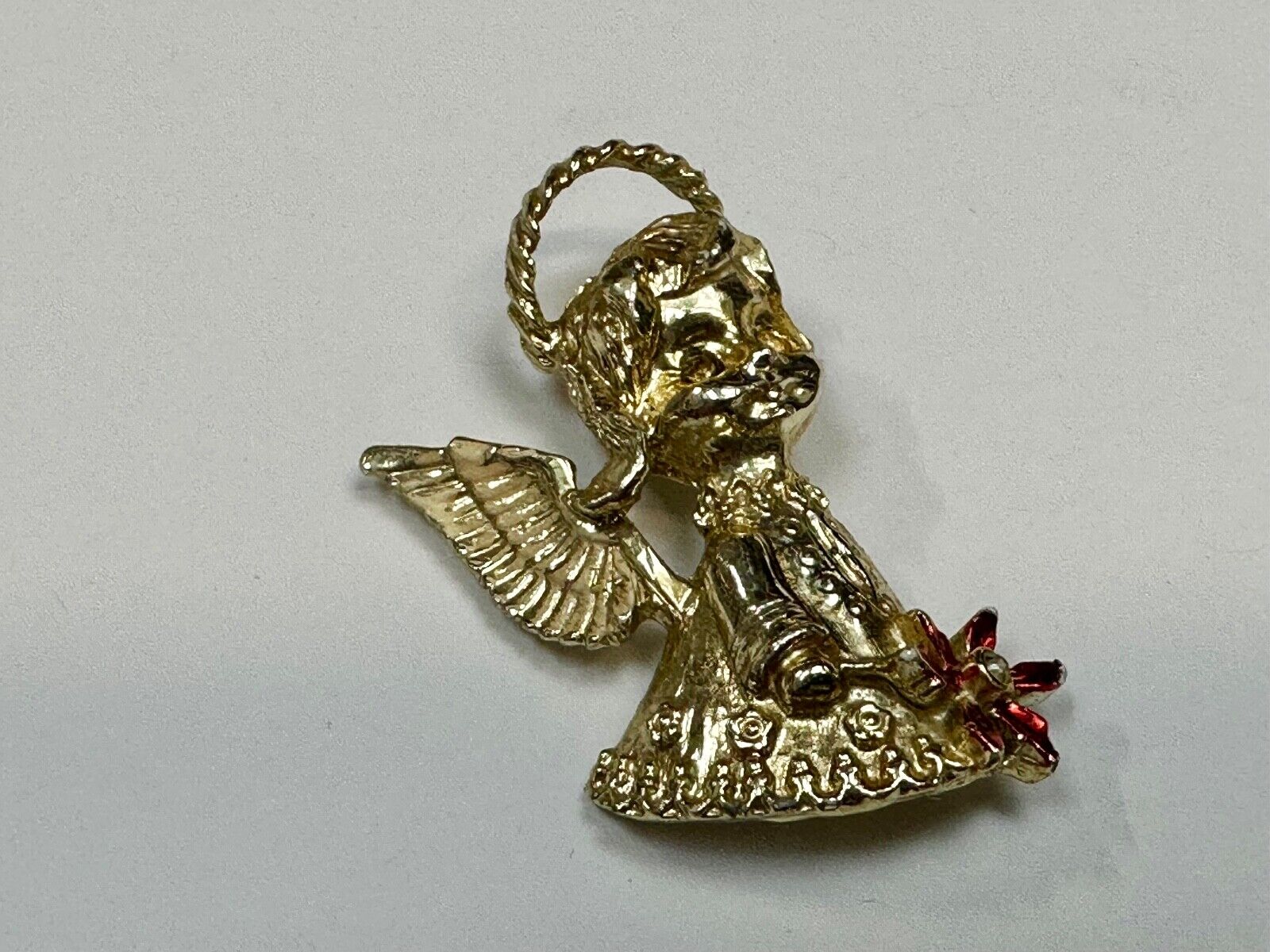 Vintage Little Angel Christmas Child Holiday Gold Tone Brooch Pin GERRY'S