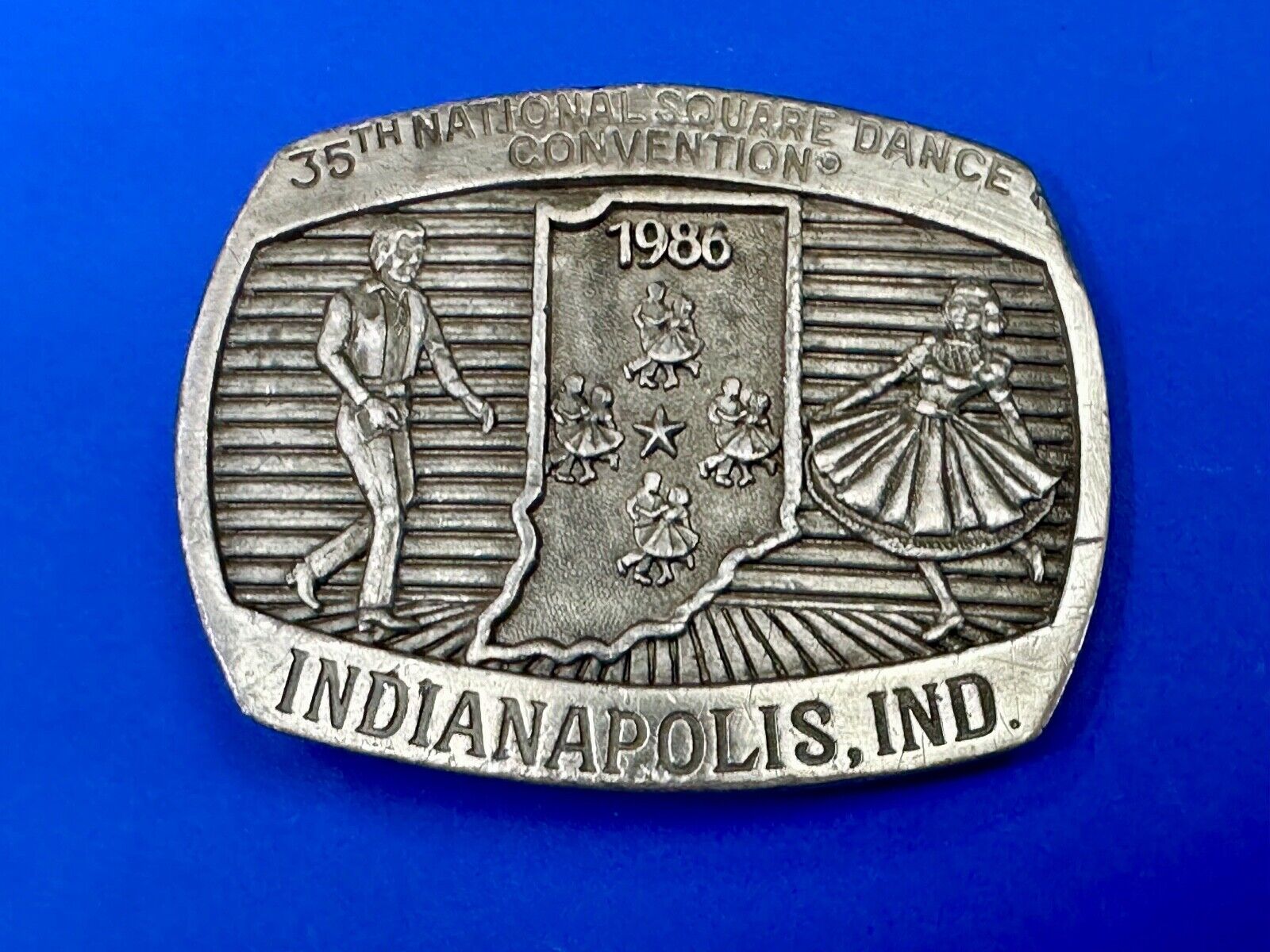 35th National Square Dance Convention 1986 Indianapolis IN Vintage belt buckle
