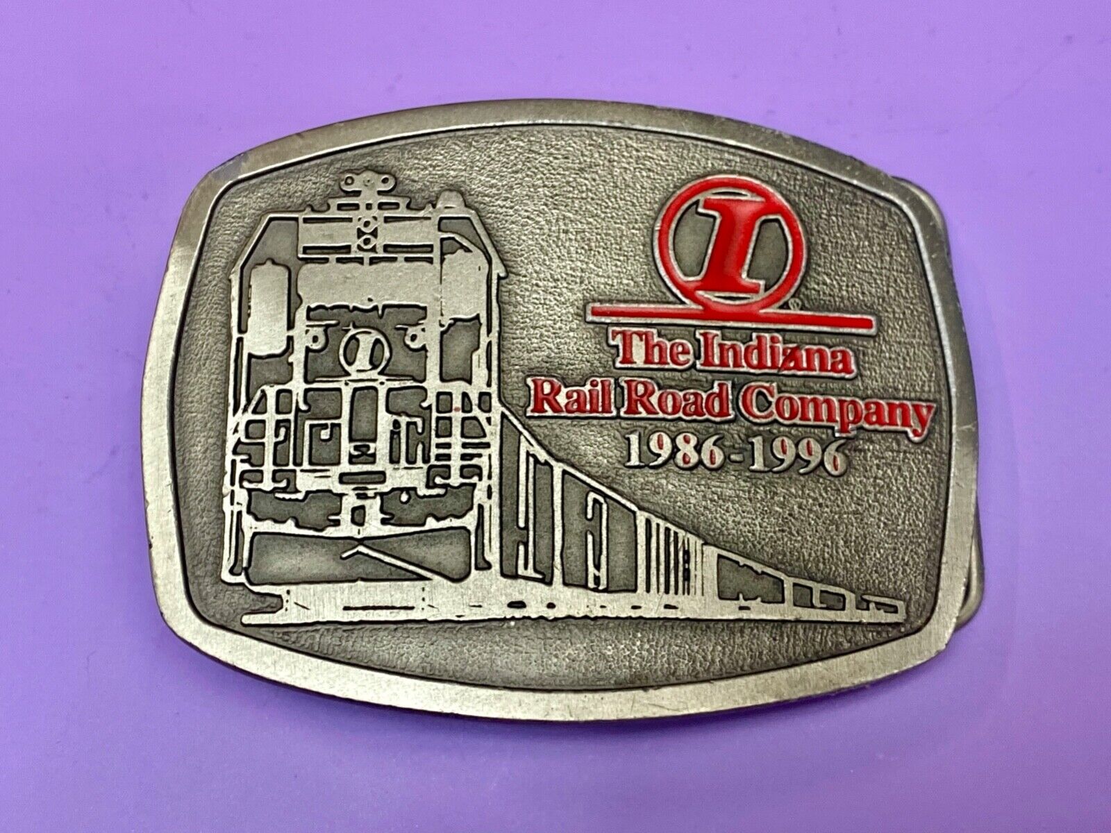 The Indiana Road Road Company 1986- 96 commemorative Train RR belt buckle