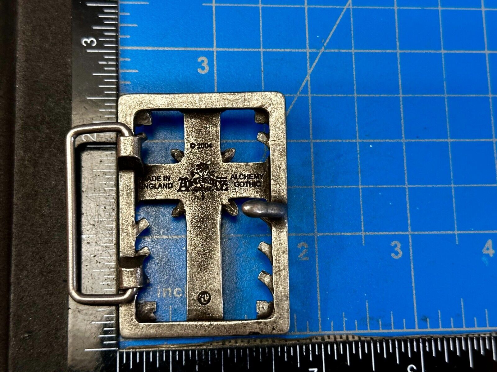 Alchemy Gothic Cross Openwork Centerpiece 2004 Belt Buckle Made in England