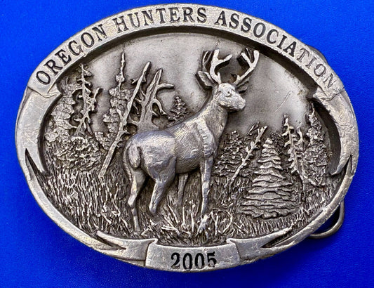Annual Oregon Hunters Association Commemorative Pewter 2005 Siskiyou Belt Buckle