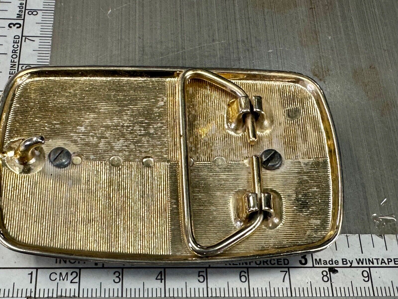 Vintage cabochon cab style flower centerpiece beautiful gold tone belt buckle