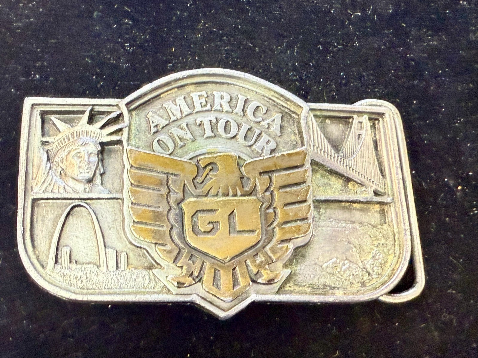 America on Tour Honda Motor Company Gold Wing Statue of Liberty Belt Buckle