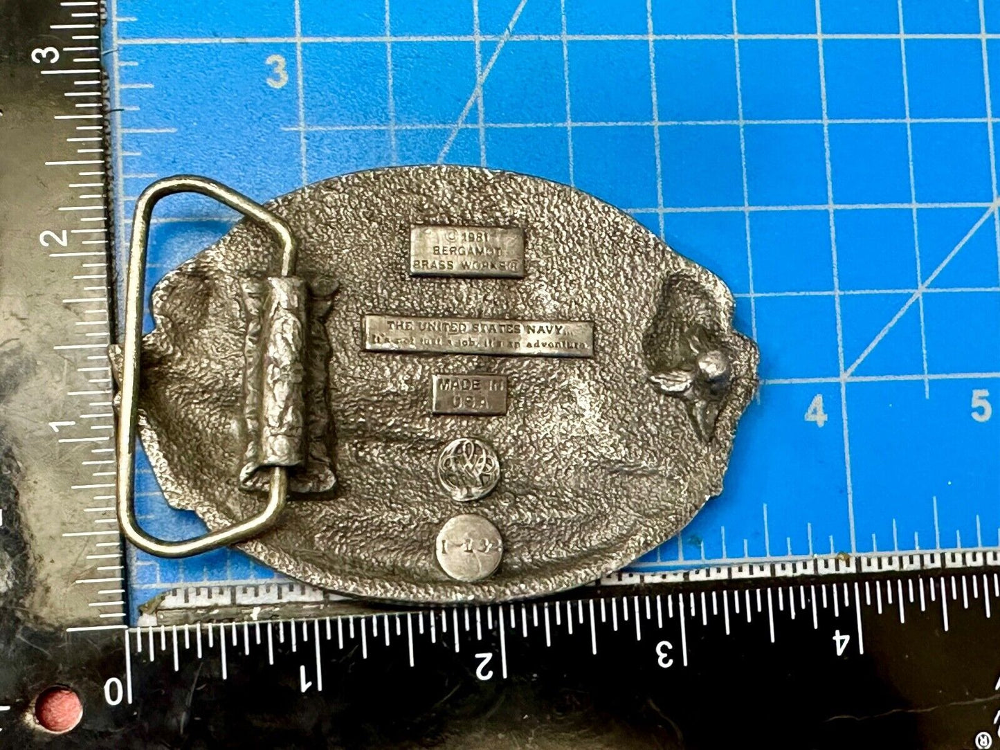 United States NAVY , Not a job, An Adventure! 1981 Bergamot Belt Buckle