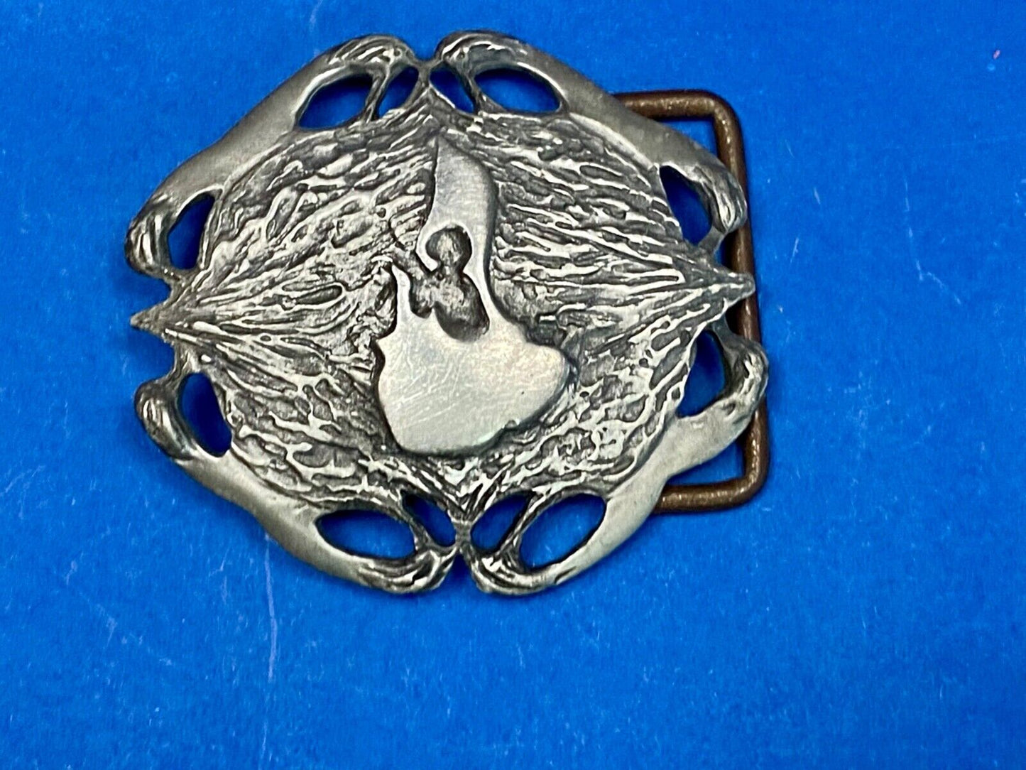 Abstract Duck, Birds Cowboys?   Unique Pewter Belt Buckle By Ojb 1999