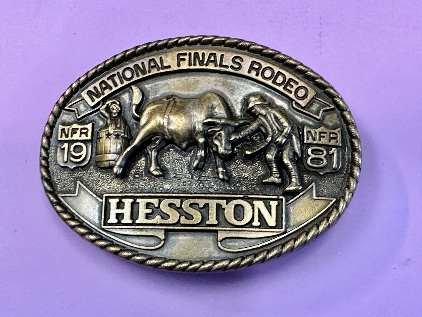 1981 Hesston National Finals Rodeo NFR Limited Edition Collectors Belt Buckle