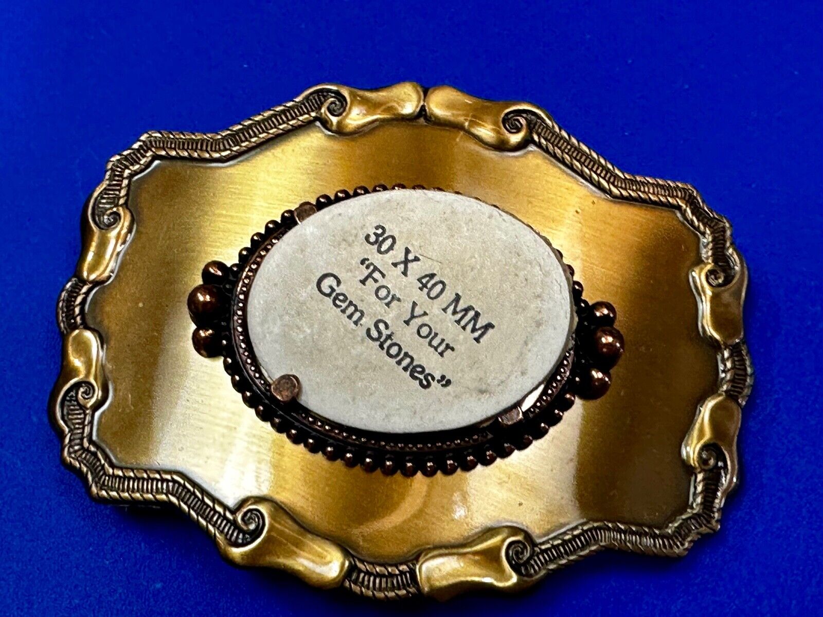 30 x 40 mm Gold Color Western Blank Belt Buckle To Mount Your Cabochon Gem Stone