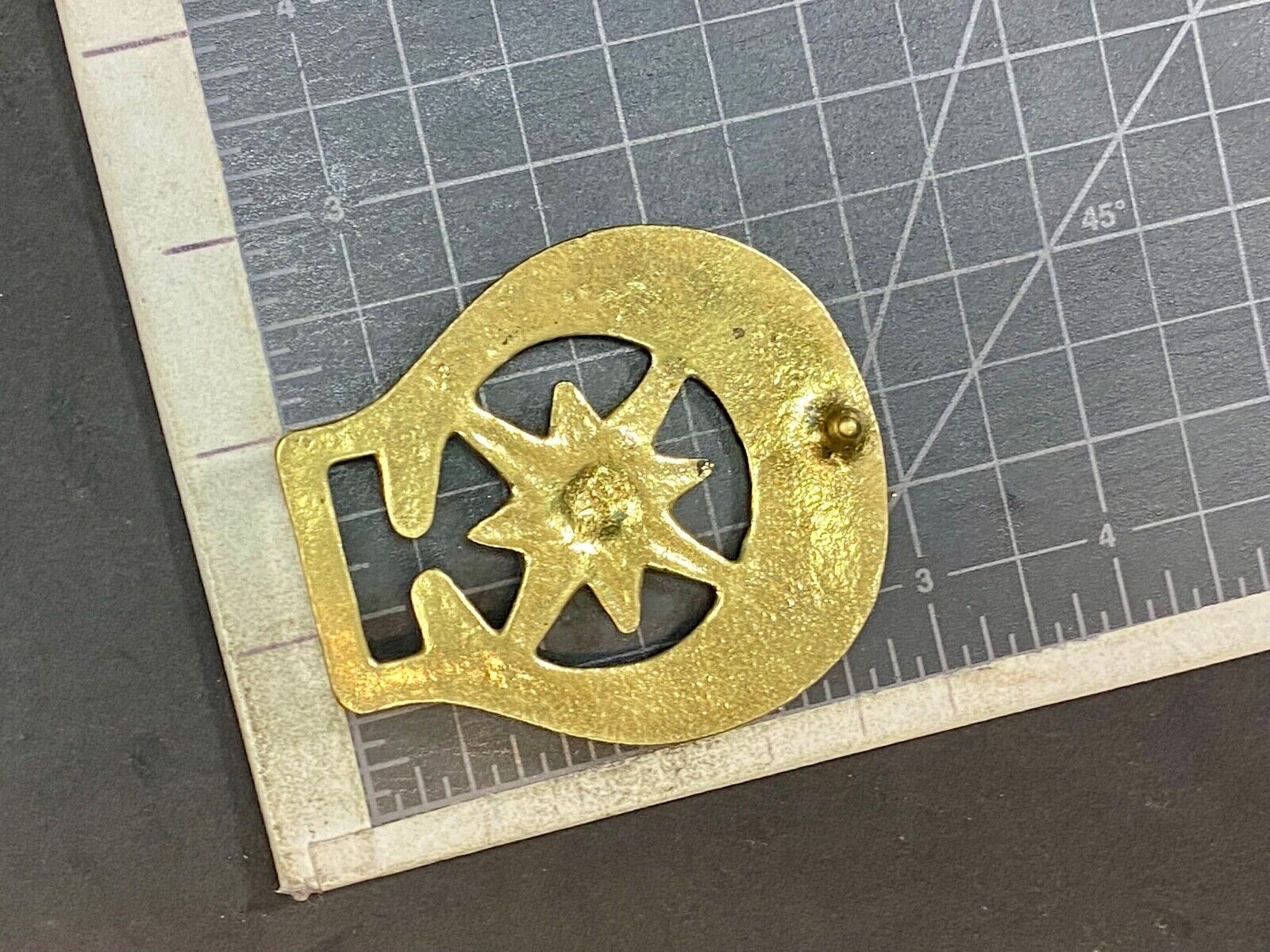 Vintage Horse Saddle Medallion Solid Brass nights STAR or cowgirls belt buckle!