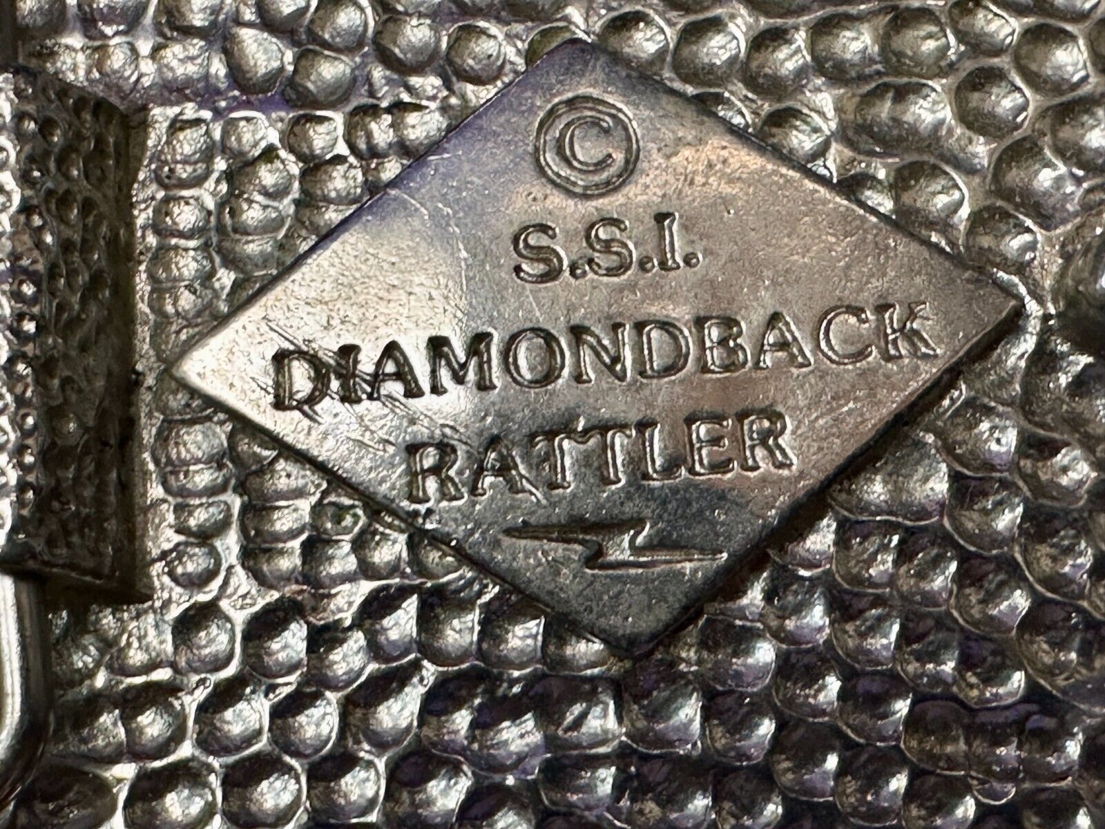 American Bald Eagle Head on DiamondBack Rattler Patriotic Belt Buckle by SSI