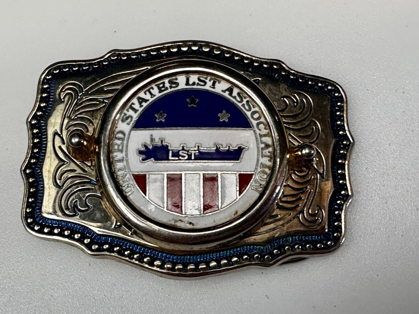 United States LST Association Insert for Coin or Stone Centerpiece Belt Buckle