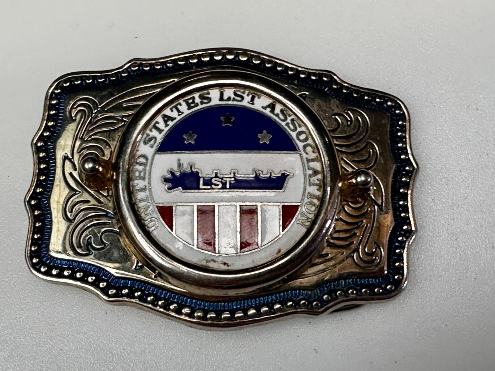 United States LST Association Insert for Coin or Stone Centerpiece Belt Buckle
