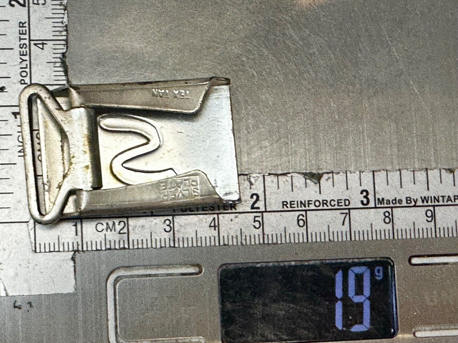 Vintage Letter S Initial Monogram Silver Plate Art Deco Belt Buckle by Tex Tan