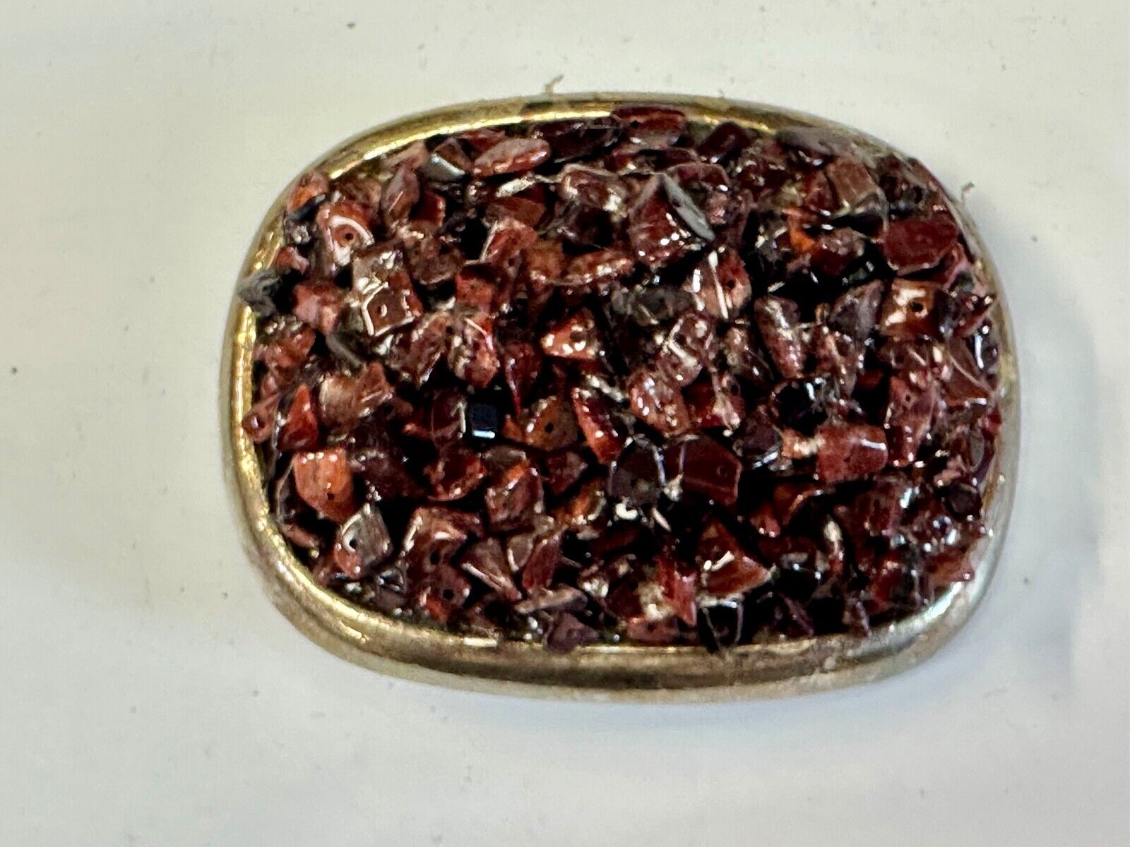 artisan chunky red stone burst on heavy belt buckle