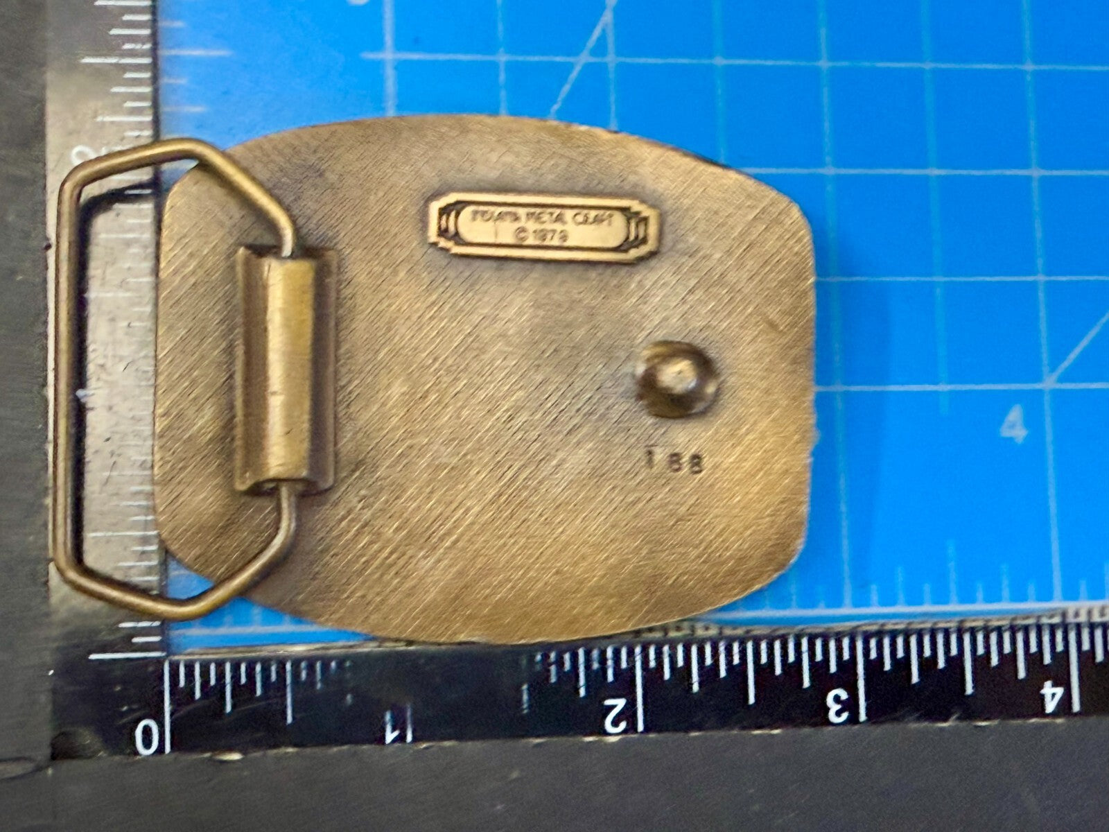 American Sports Football Player Brass Tone VTG 1979 Indiana Metal Belt Buckle