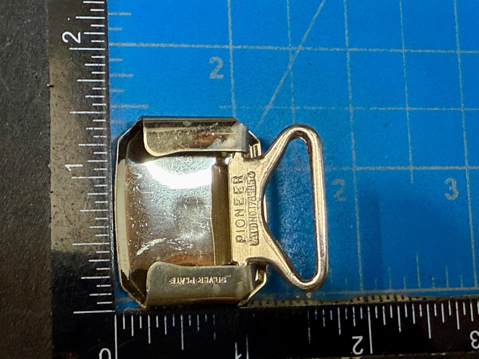 Antique Custom Letter Initial N Monogram Silver Plate Pioneer Belt Buckle