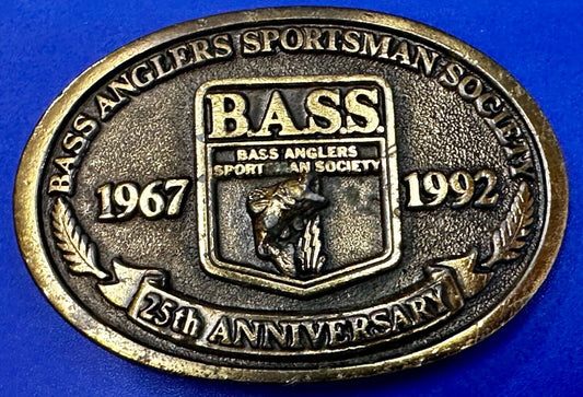 1992 Bass Anglers Sportsman Society Club 25th Anniversary Fishing Belt Buckle