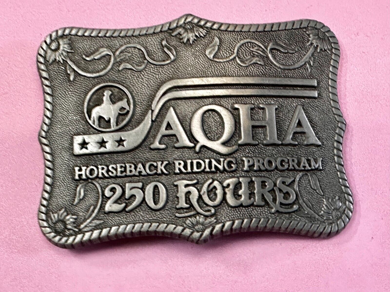 AQHA Horseback Riding Program 250 hours Award Belt Buckle by Quarterhorse