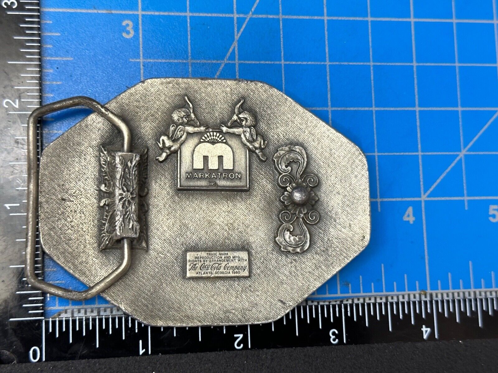 Vintage 1980 Coke a cola Belt Buckle Markatron Inc
