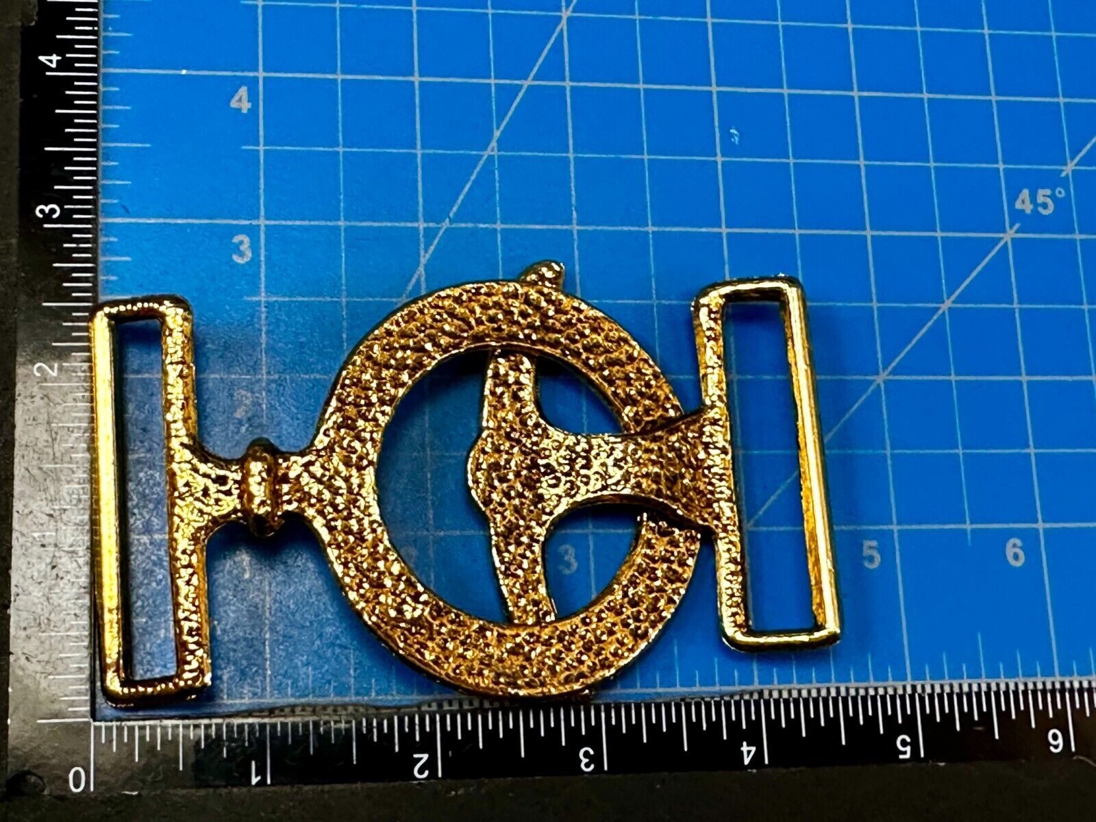 Two-Piece Interlocking Anchor? Open Work Gold Tone Vintage Belt Buckle