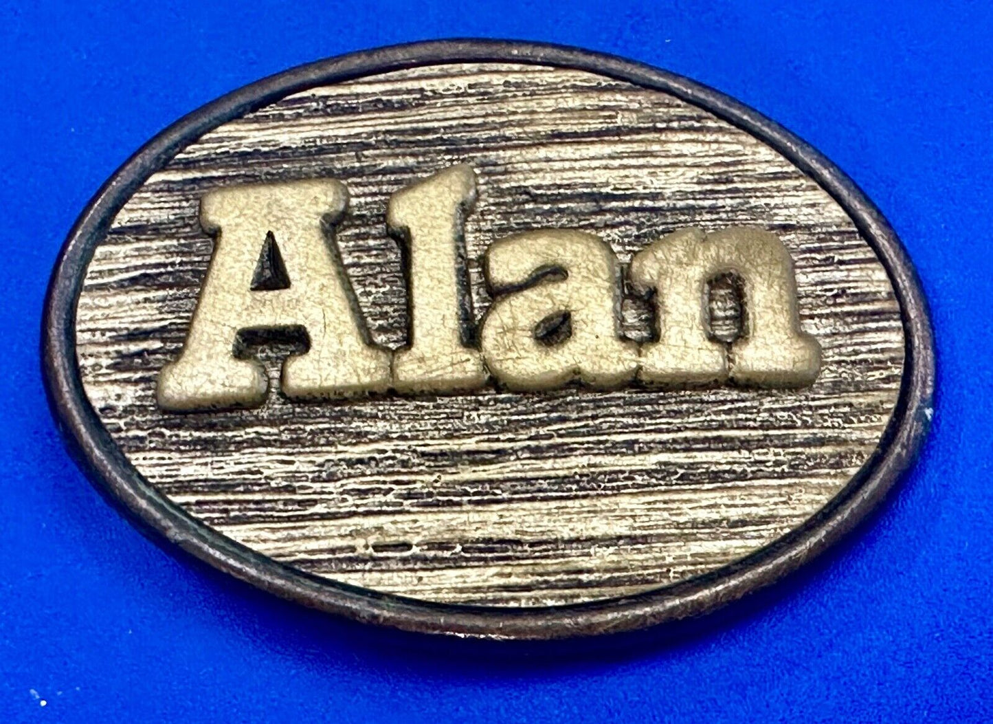 ALAN Custom Name Vintage Western Oval belt buckle by Oden