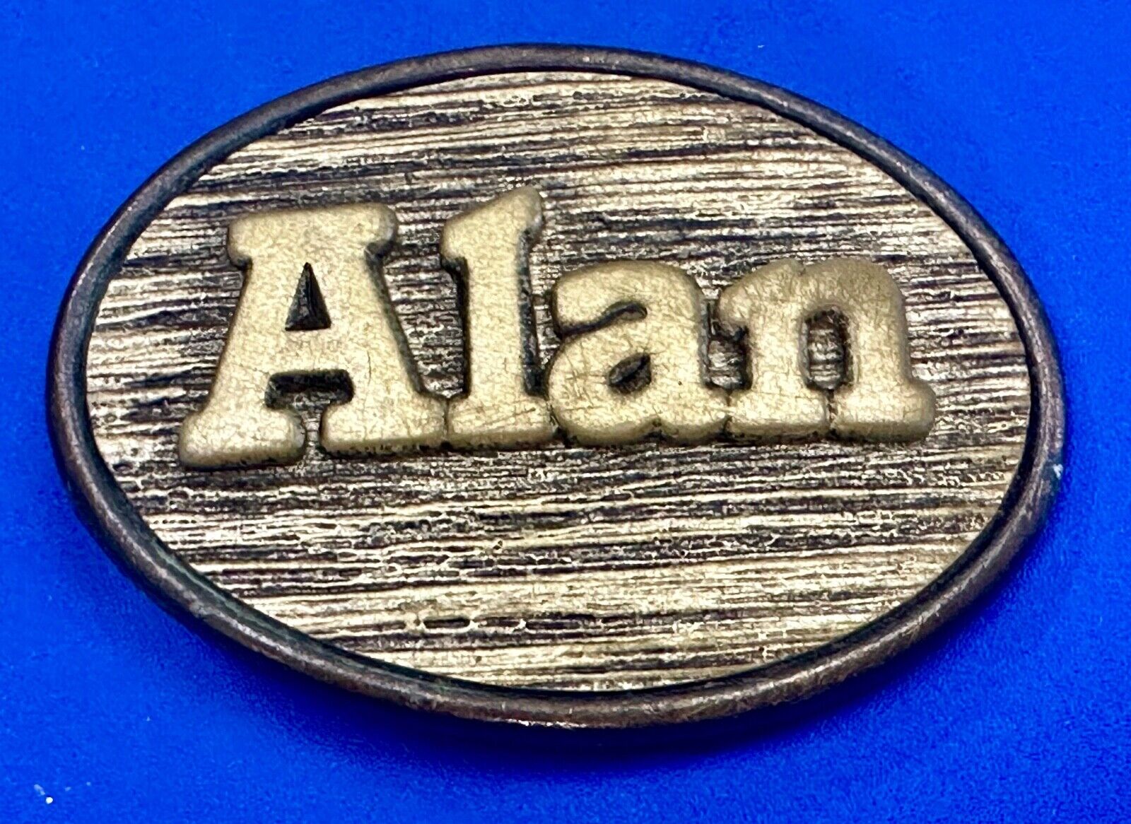 ALAN Custom Name Vintage Western Oval belt buckle by Oden