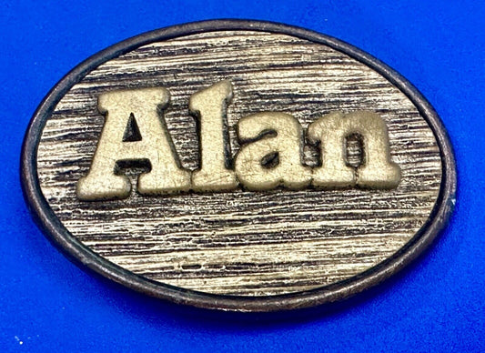 ALAN Custom Name Vintage Western Oval belt buckle by Oden