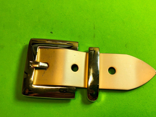 Vintage 2 piece Dress Brass Tone?  Belt Buckle 