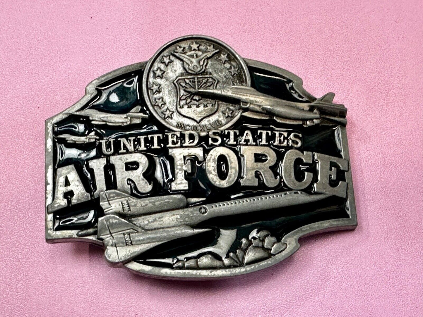 United States Air Force Raised Dimensional Plane Emblem Belt Buckle