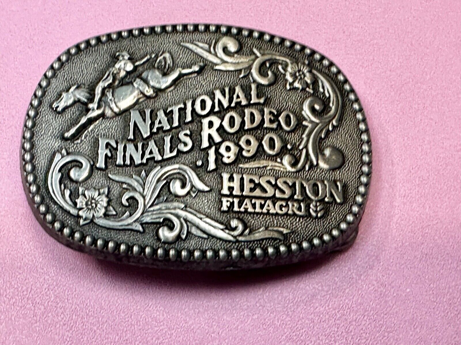 1990 NFR National Finals Rodeo  NOS Youth Size ADM Commemorative Belt Buckle