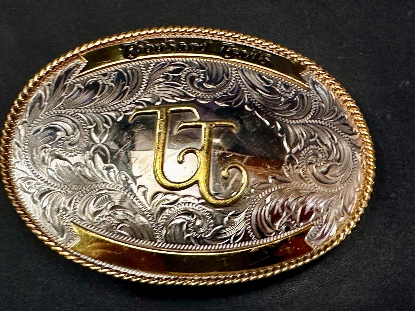 TT Thousand Trails Trophy Style Montana Silversmith Engravable Belt Buckle