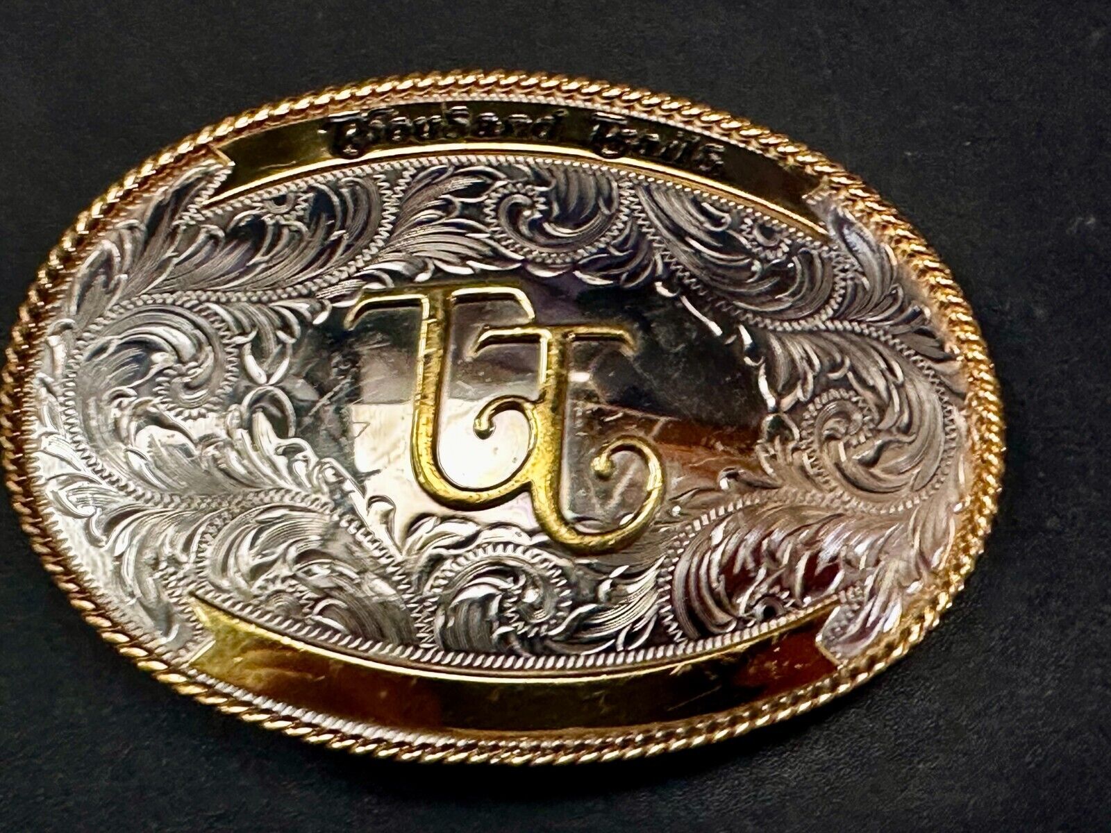 TT Thousand Trails Trophy Style Montana Silversmith Engravable Belt Buckle