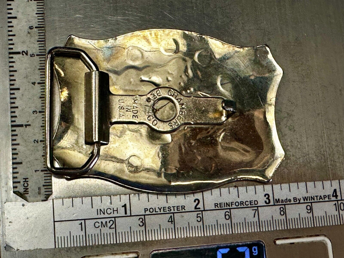 Vintage Cowboy Saddle Bronc western belt buckle by Chambers