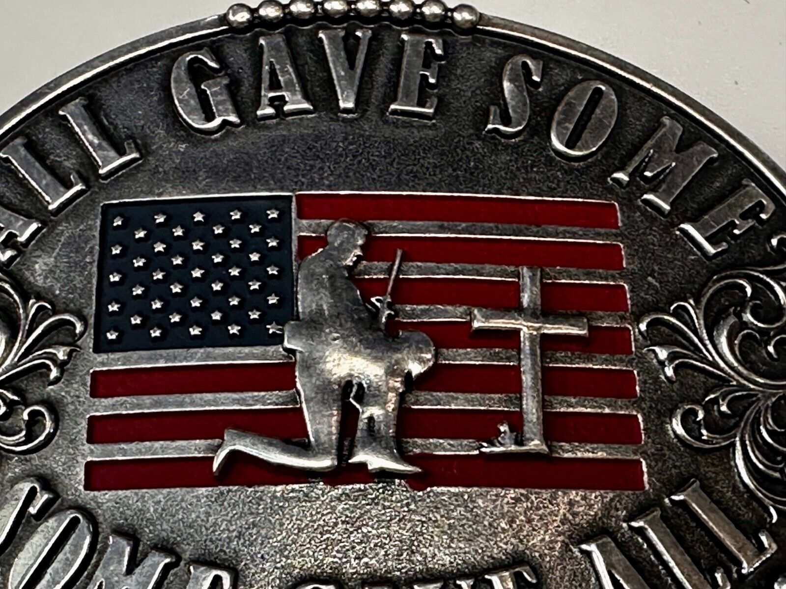 All Gave Some Some Gave All Patriotic American Veteran Commemorative Belt Buckle